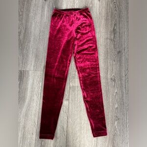 Burgundy Velvet Leggings